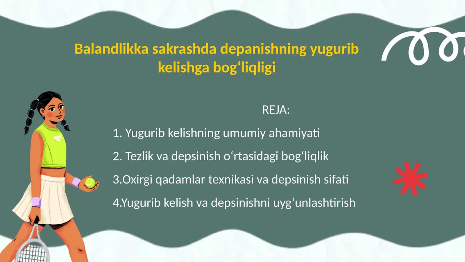 Balandlikka sakrashda depanishning yugurib kelishga bog‘liqligi