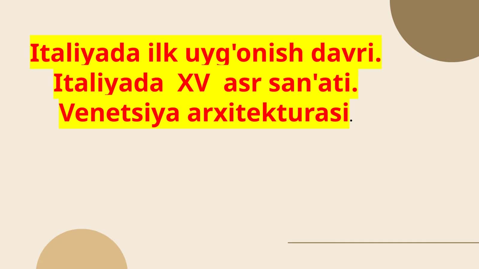 Italiyada ilk uyg'onish davri