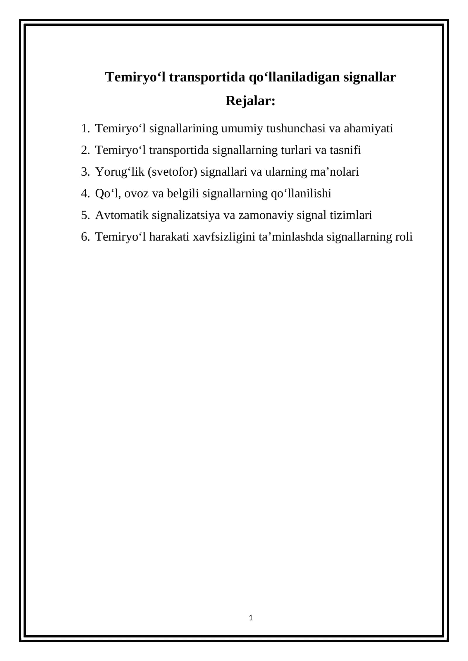 Temiryo‘l transportida qo‘llaniladigan signallar