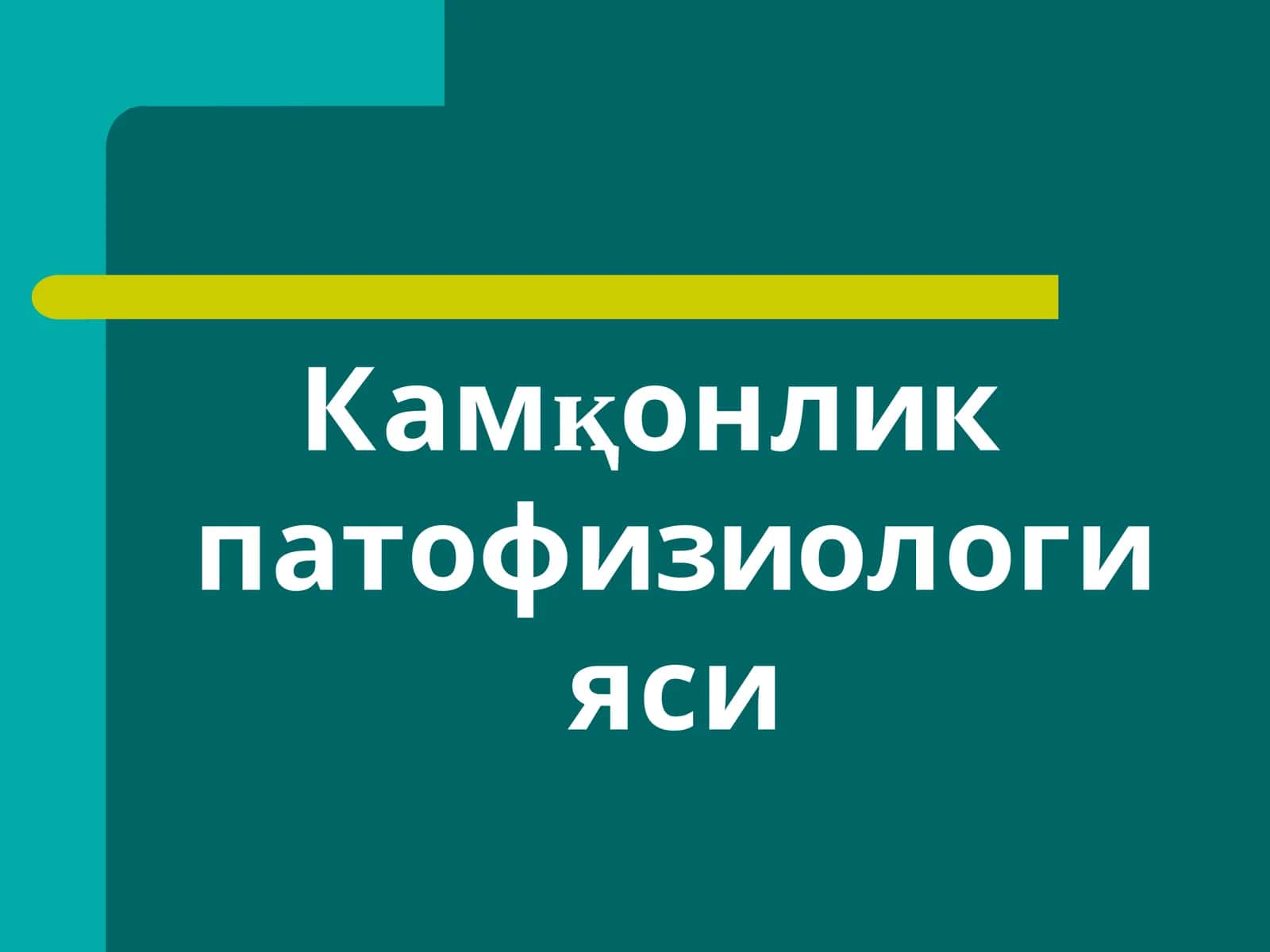 Kamqonlik patofiziologiyasi