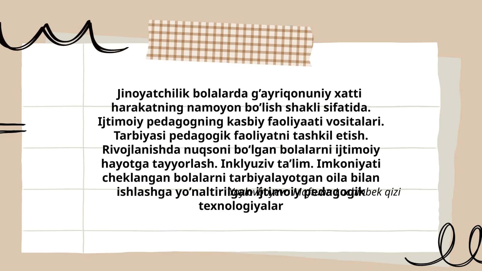 Yaylovboyeva Maftuna Lochinbek qizi
