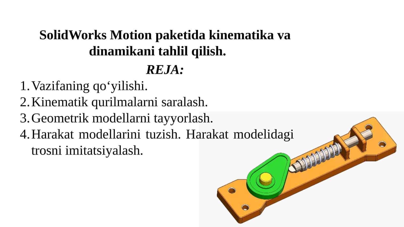SolidWorks Motion paketi