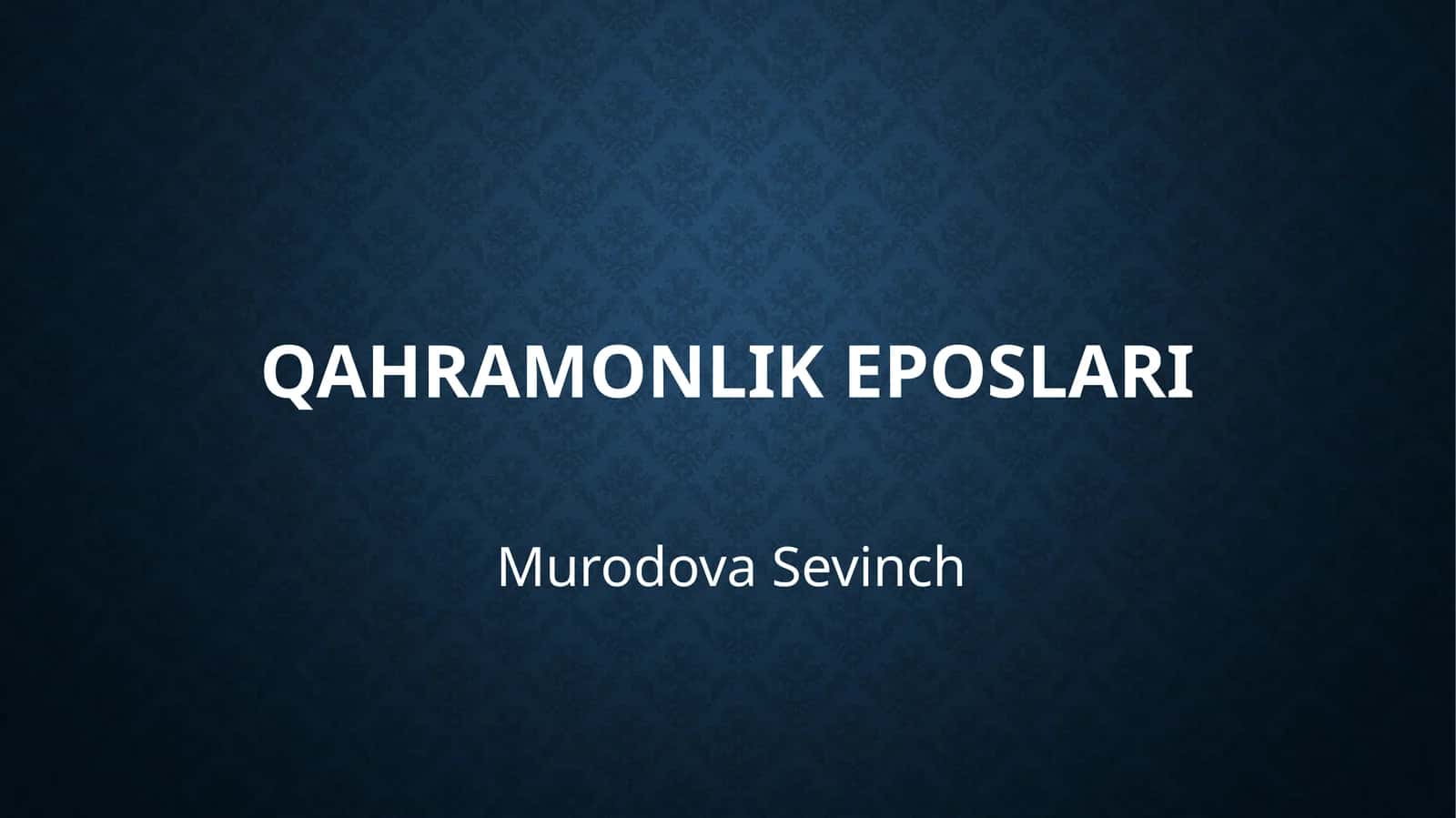 Qahramonlik eposlari
