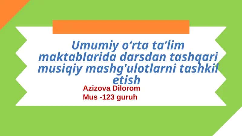 Musiqiy Mashg'ulotlar