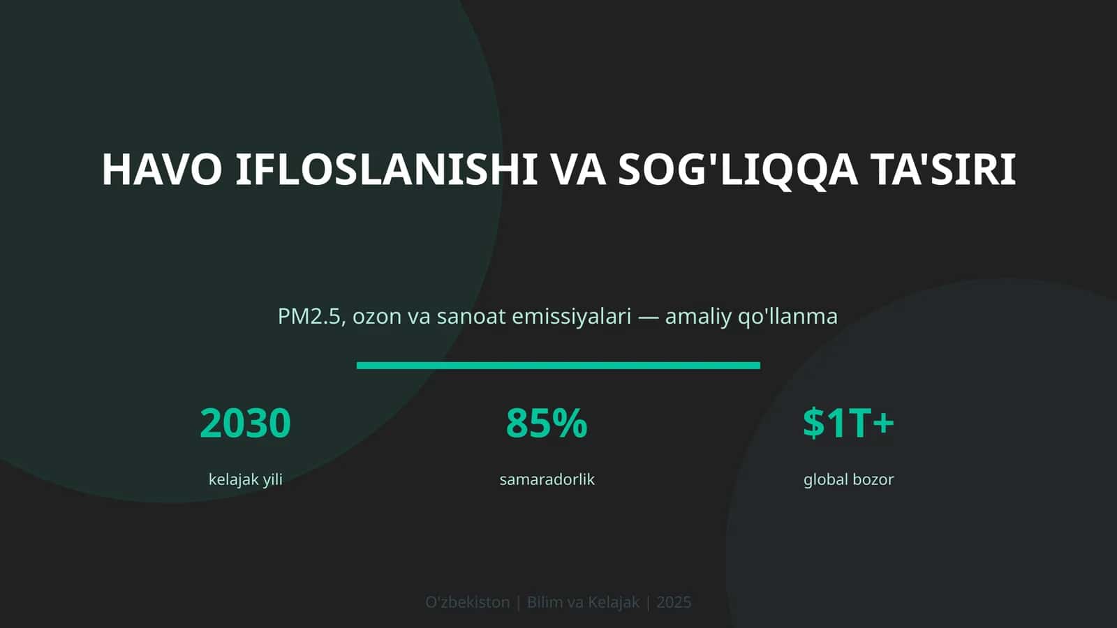 HAVO IFLOSLANISHI VA SOG'LIQQA TA'SIRI