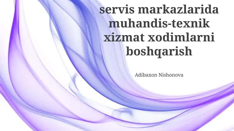 Muhandis-texnik xizmat xodimlarni boshqarish