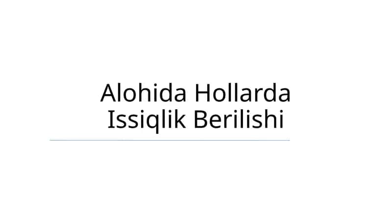 Issiqlik Berilishi