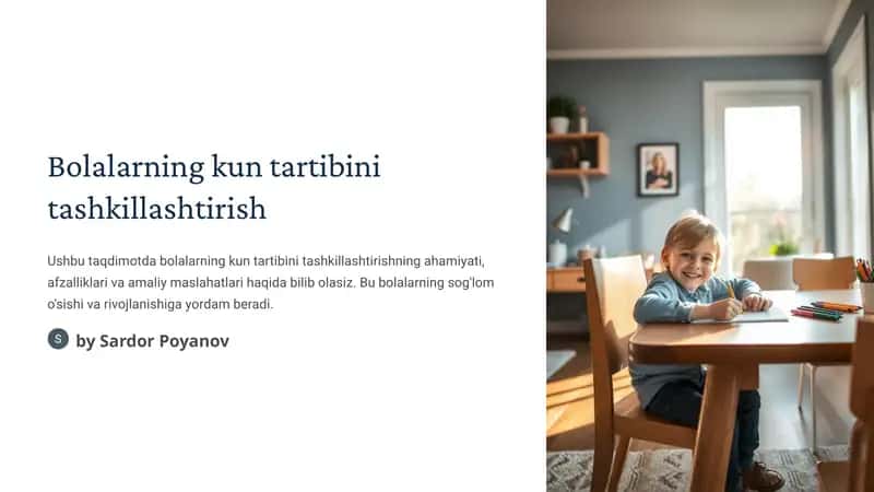 Bolalarning kun tartibini tashkillashtirish