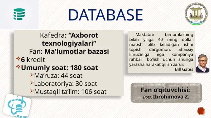 Ma’lumotlarbazasi