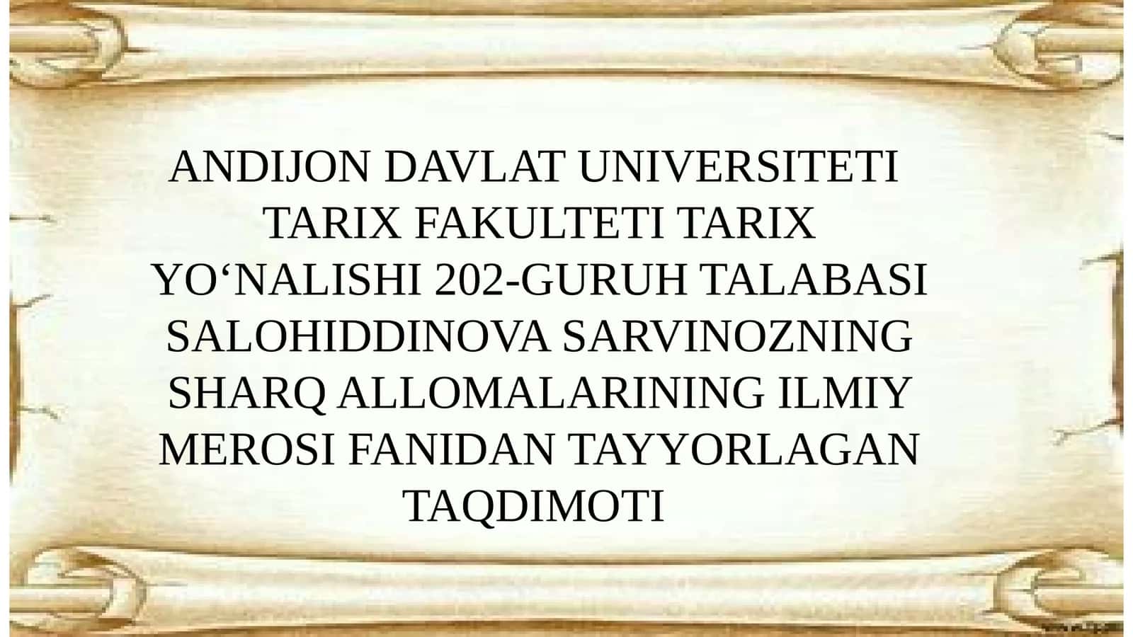 QADIMGI XALQLARDAN QOLGAN YODGORLIKLAR ASARI