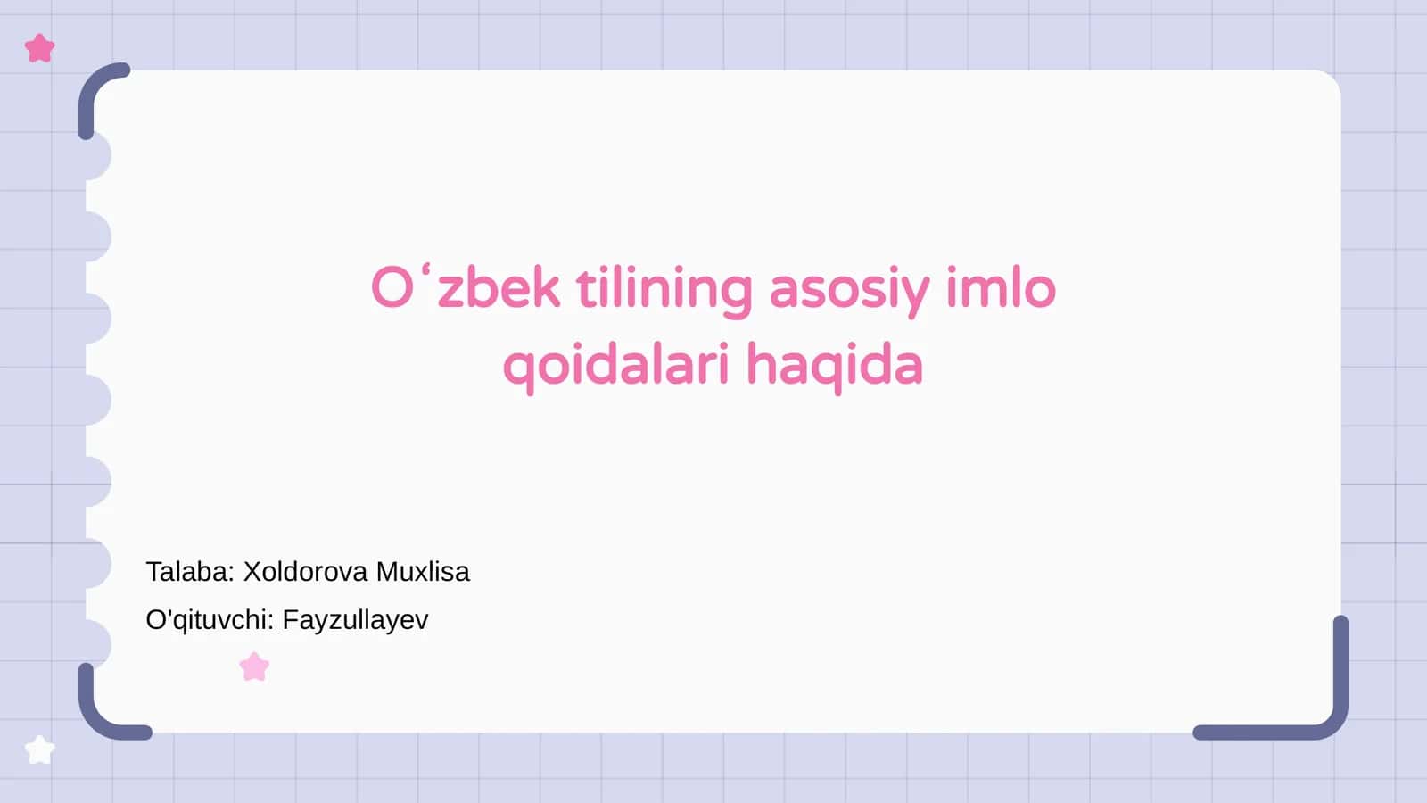 O'zbek tilining asosiy imlo qoidalari