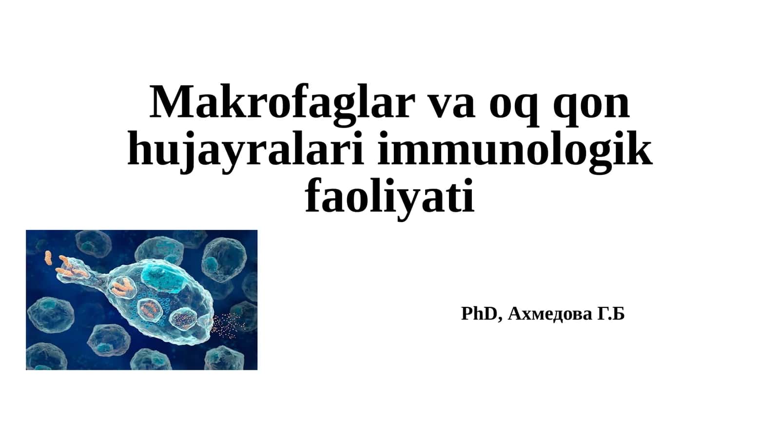 Makrofaglar va oq qon hujayralari immunologik faoliyati