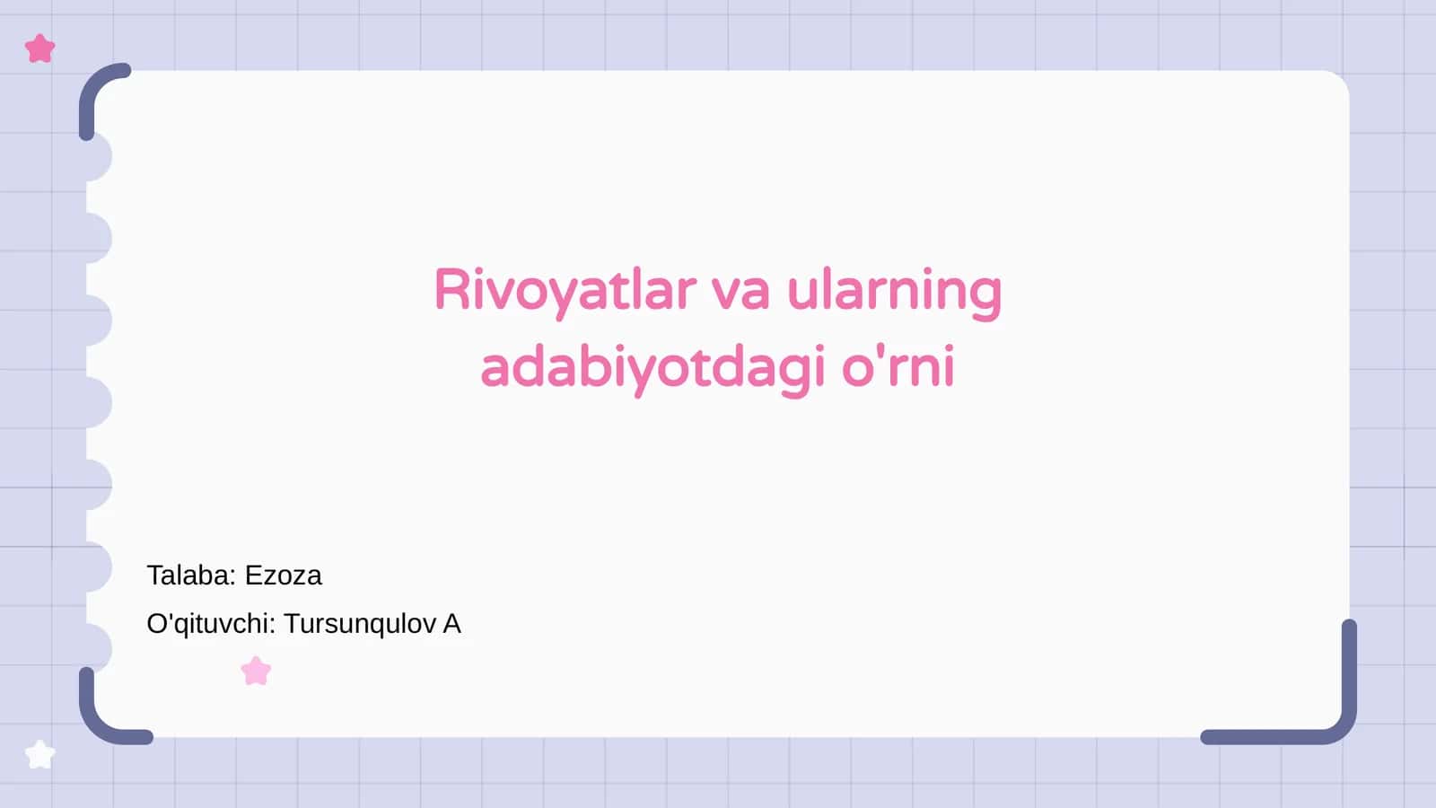 Rivoyatlar va ularning adabiyotdagi o'rni