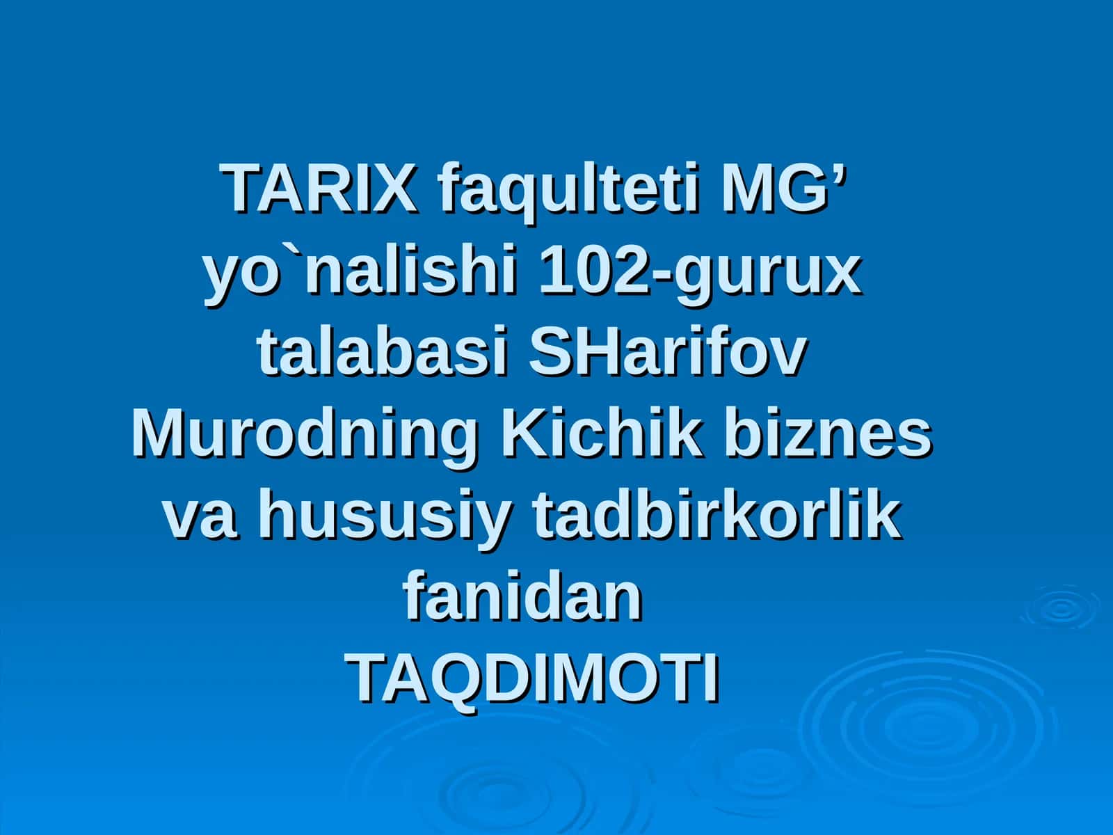 Kichik biznes va xususiy tadbirkorlik - iqtisodiy o'sishning muhim omili