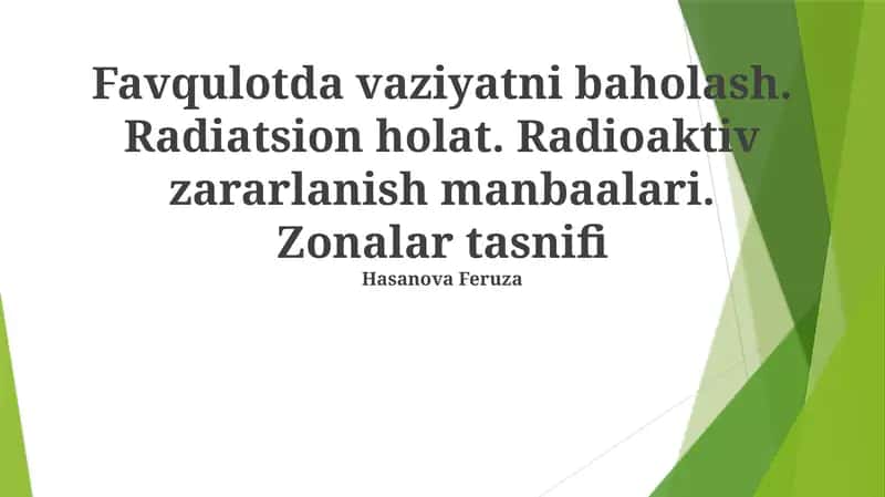 Radioaktiv ifloslanish manbalari