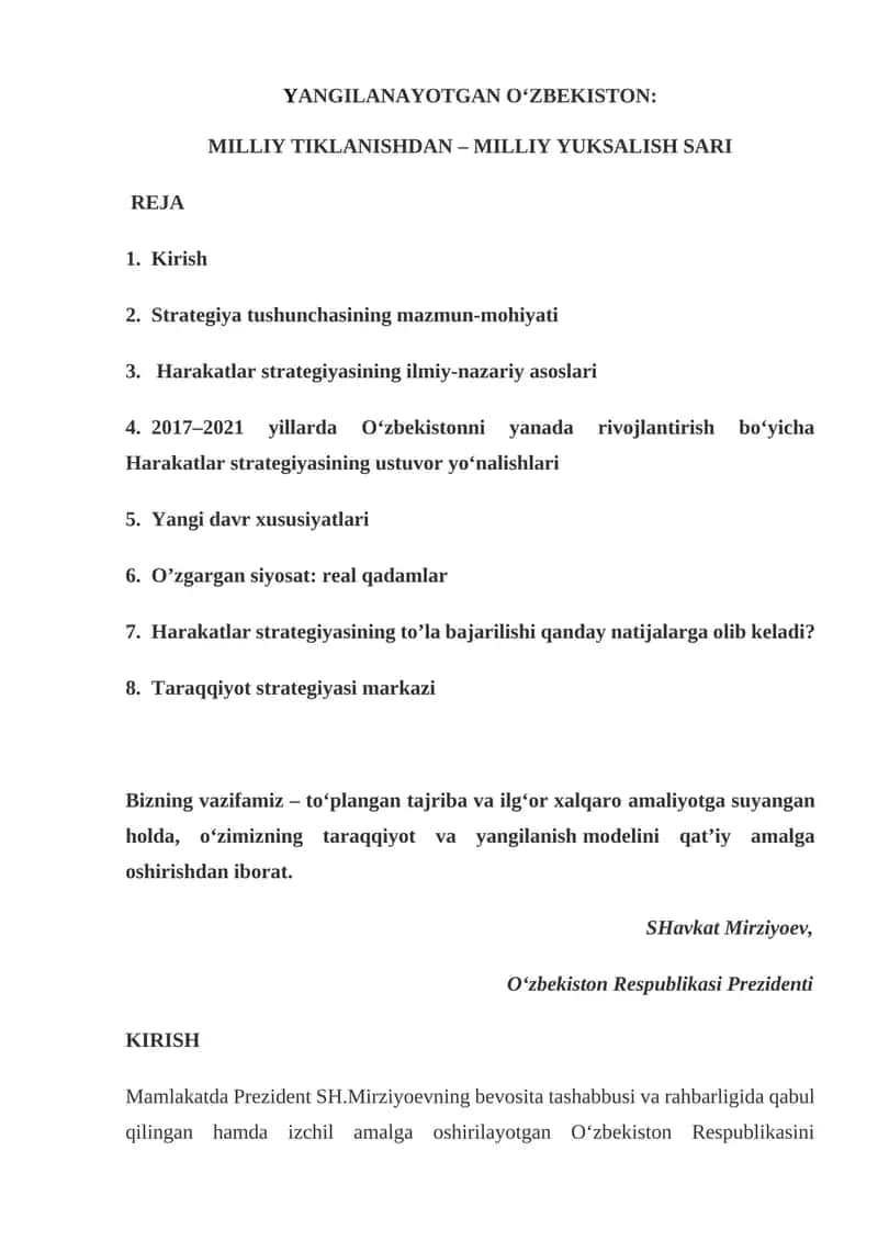 Harakatlar strategiyasi