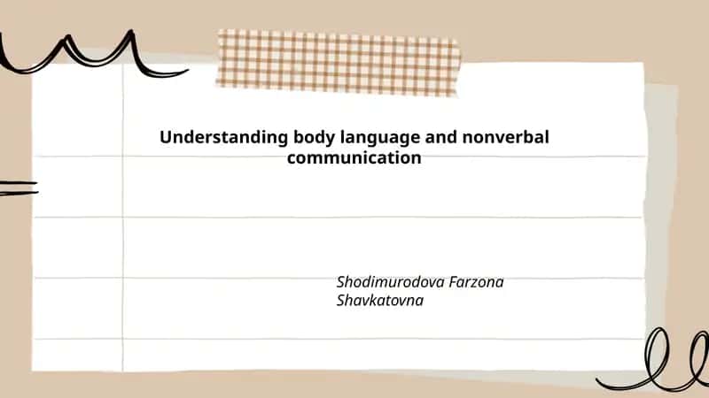 Introduction to body language and nonverbal communication