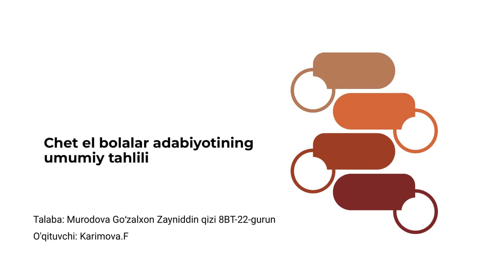 Chet el bolalar adabiyotining umumiy tahlili