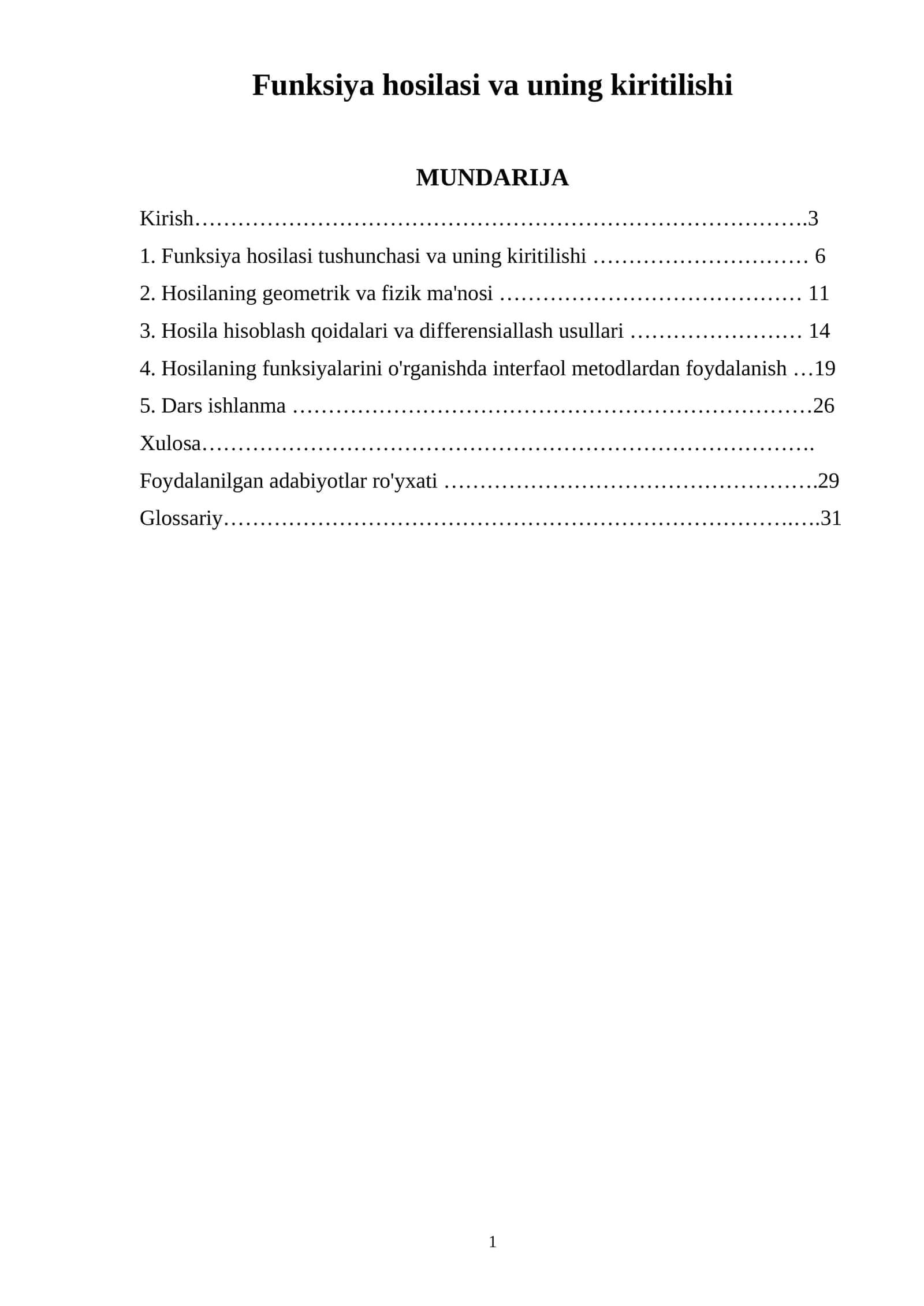Funksiya hosilasi va uning kiritilishi 2