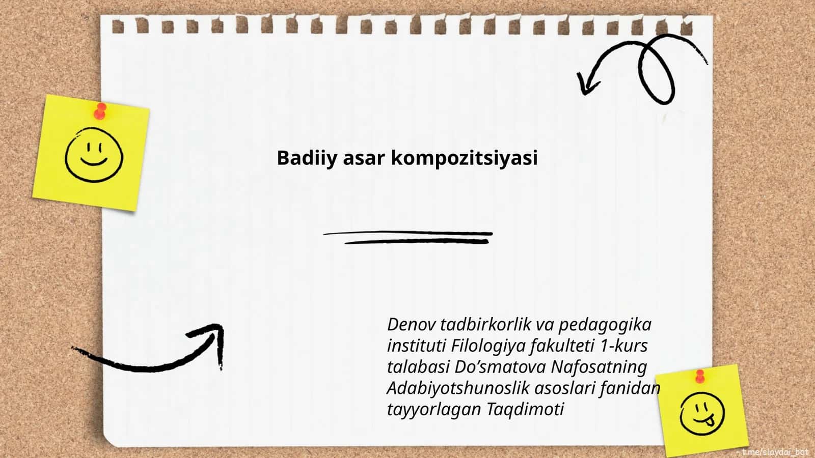 Taqdimoti Badiiy asar kompozitsiyasi