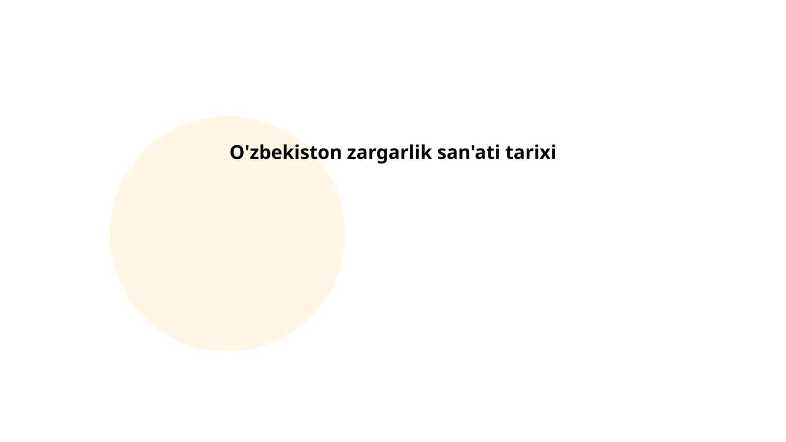 O'zbekiston zargarlik san'ati tarixi