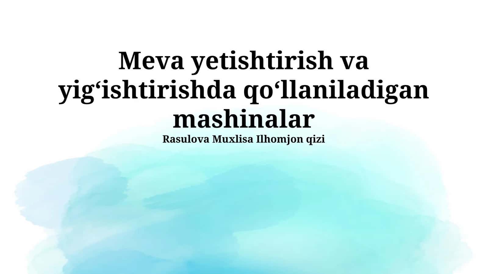 Meva yetishtirishda ishlatiladigan mashinalar