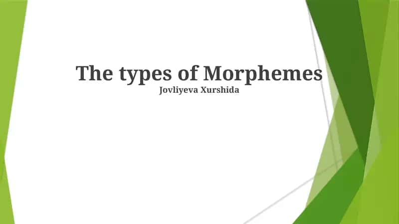 The types of Morphemes