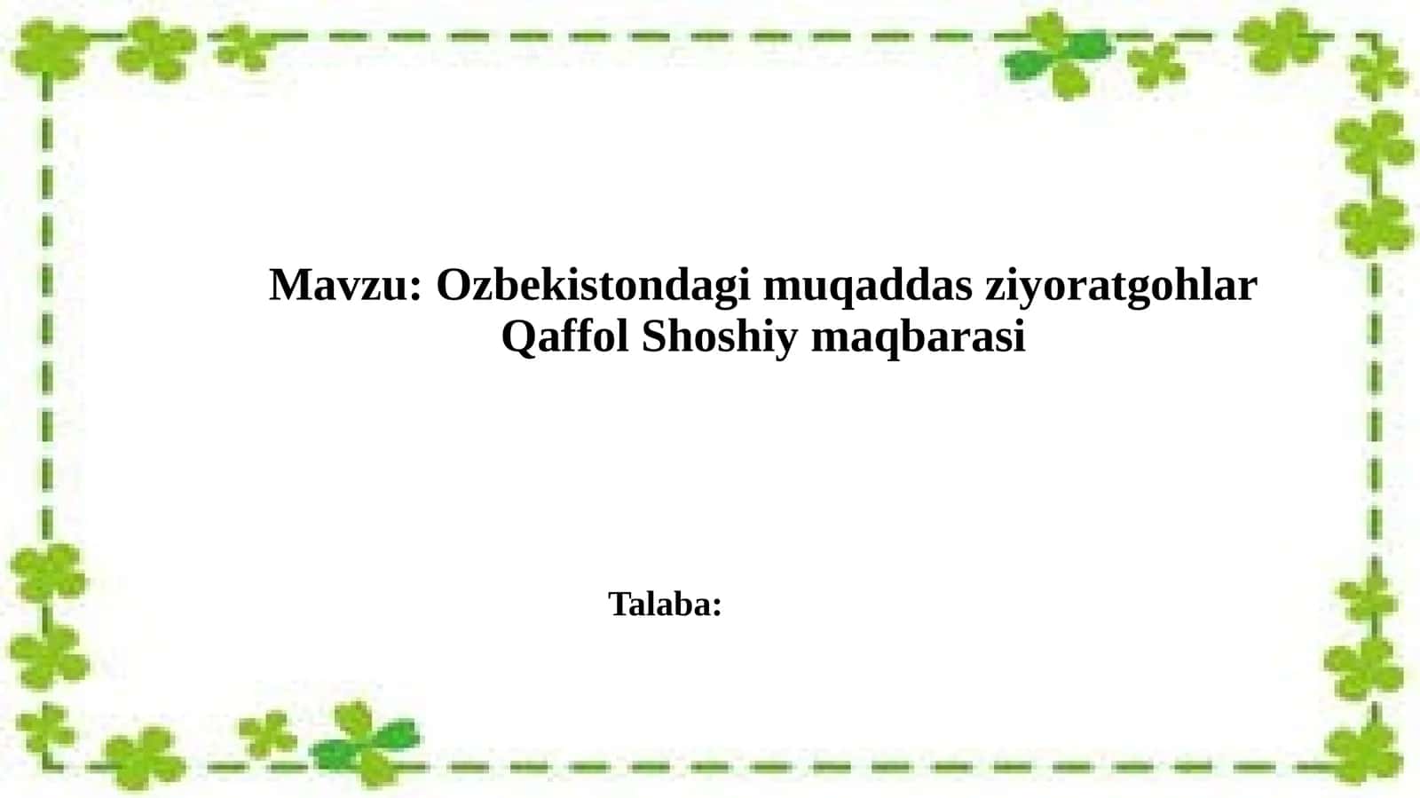 Qaffol Shoshiy maqbarasi