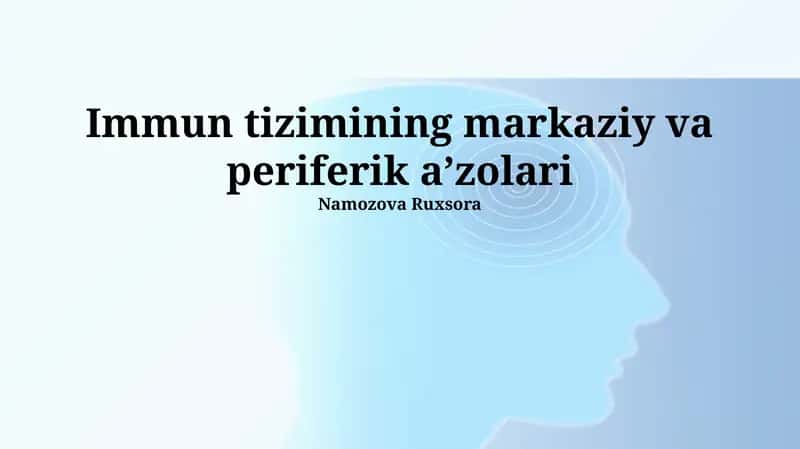 Immun tizimining markaziy va periferik a’zolari
