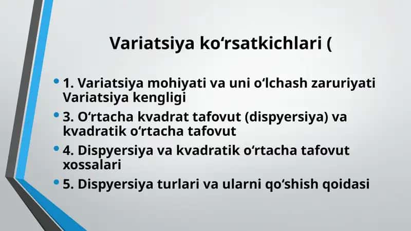 Variatsiya mohiyat va uni o‘lchash zaruriyati
