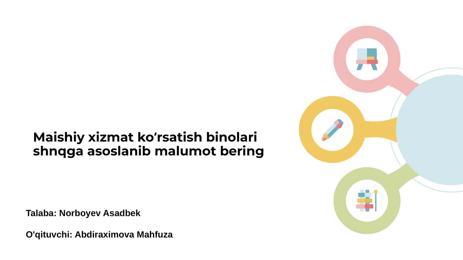 Maishiy xizmat koʻrsatish binolari haqida umumiy ma'lumot