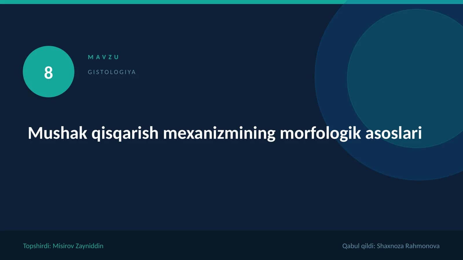 Mushak qisqarish mexanizmining.