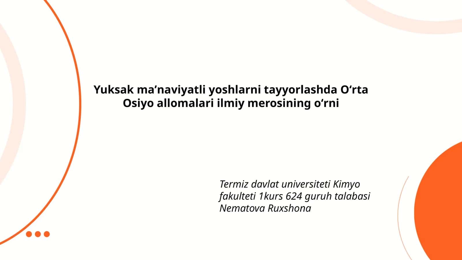 Oʻrta Osiyo allomalari ilmiy merosining oʻrni