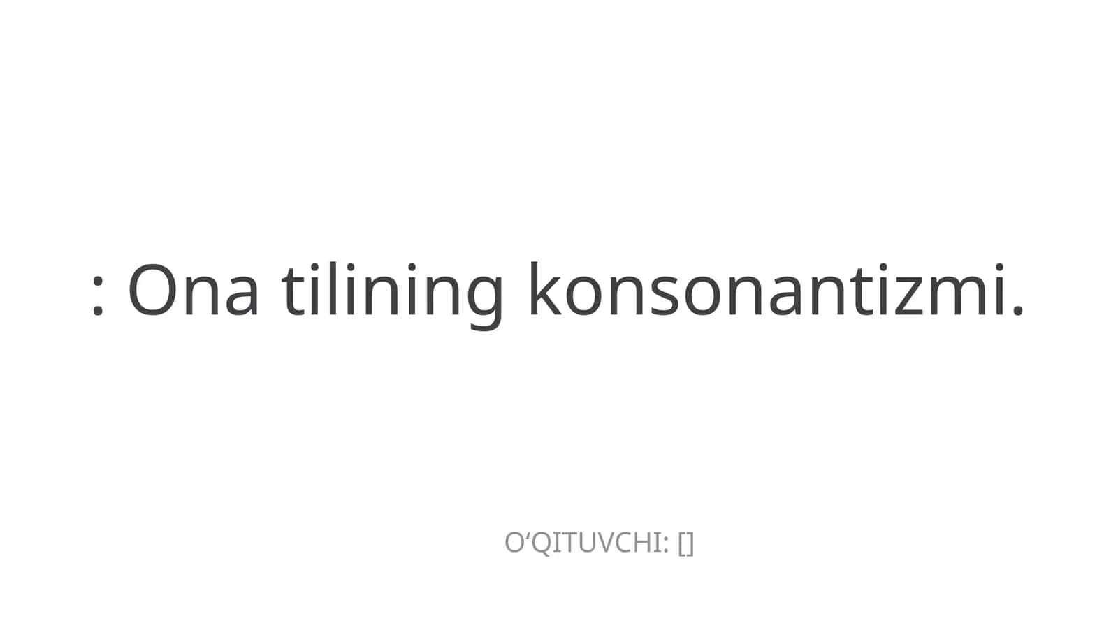 Ona tilining konsonantizmi