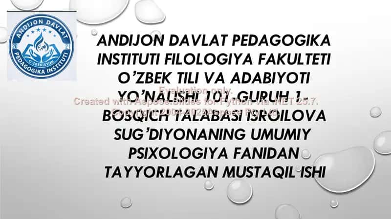 Yetuklik davri va keksalik davrining psixologik xususiyatlari