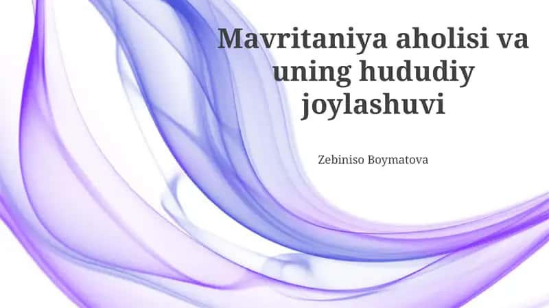 Mavritaniya aholisi va uning hududiy joylashuvi