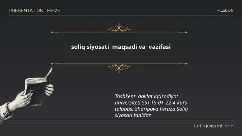 Soliq siyosati maqsadi va vazifasi