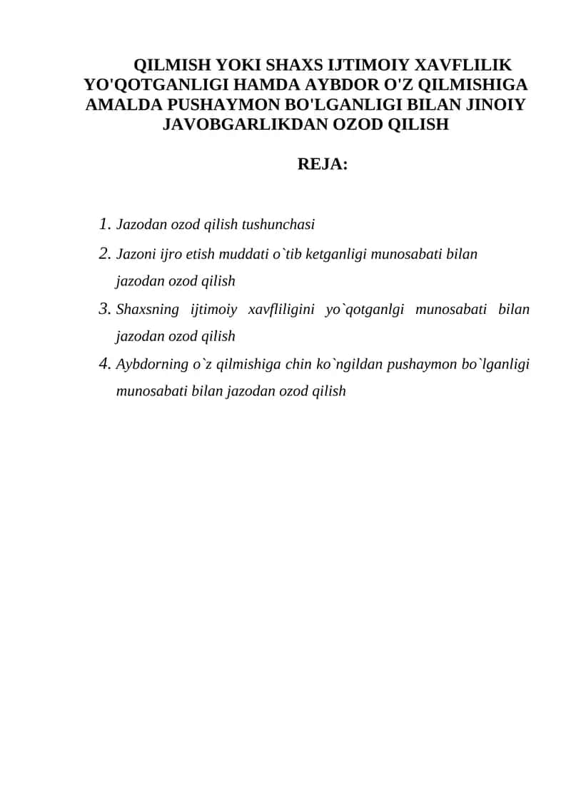 Jazodan ozod qilish