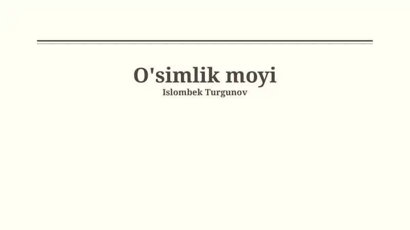 O'simlik moyi