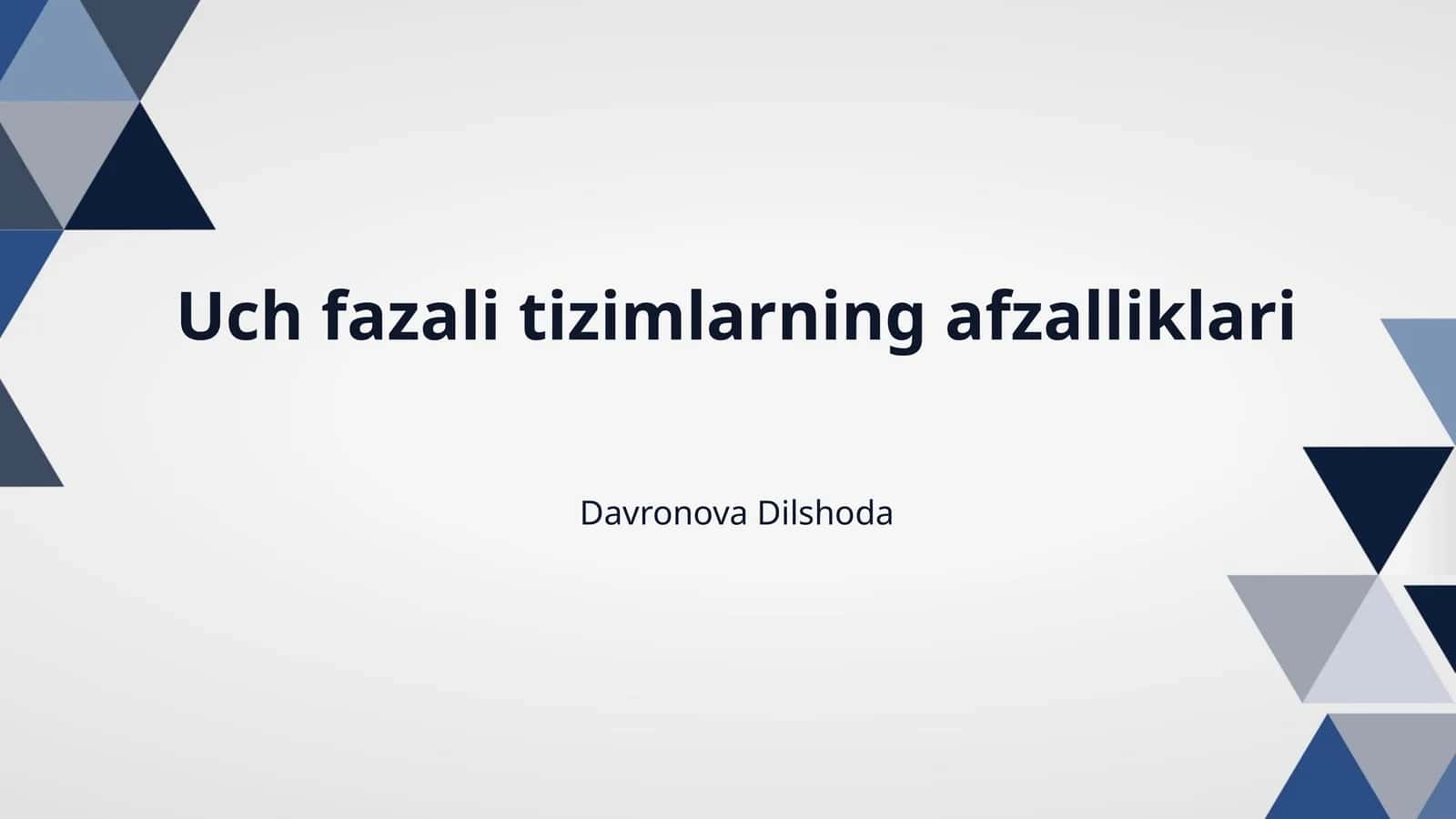 Uch fazali tizimlarning afzalliklari