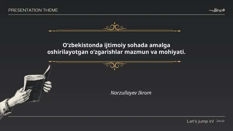 Ijtimoiy sohada amalga oshirilayotgan oʻzgarishlar mazmuni va mohiyati