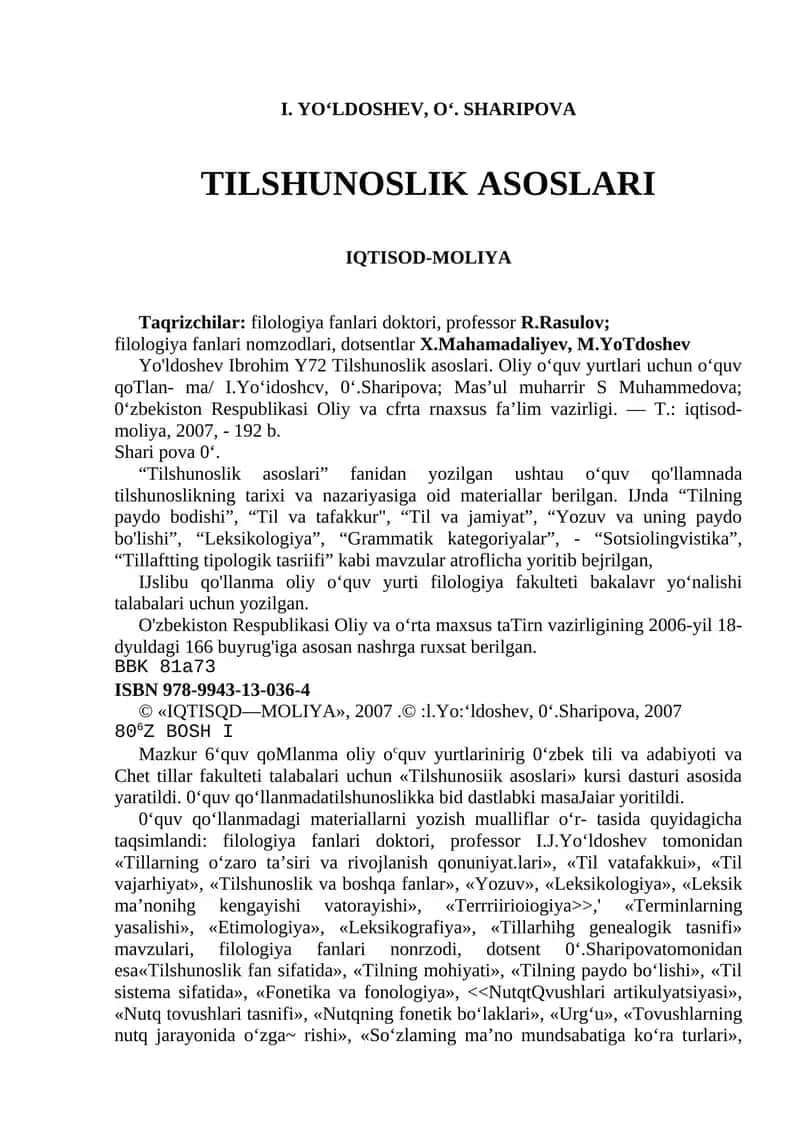 Tilshunoslik asoslari