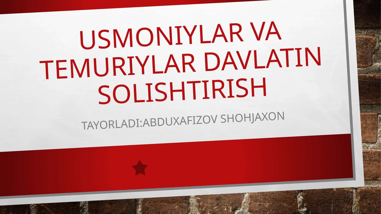 Usmoniylar va Temuriylar davlatinSolishtirish
