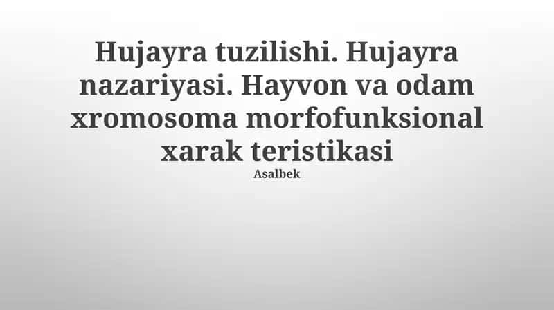 Hujayra tuzilishi