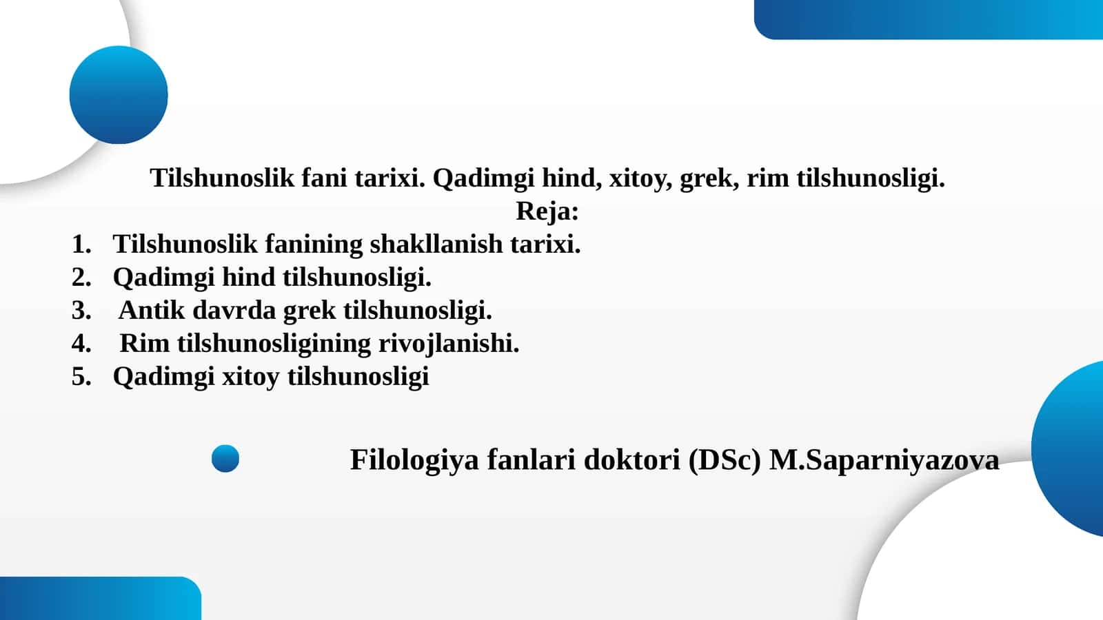 Tilshunoslik fanining tarixi