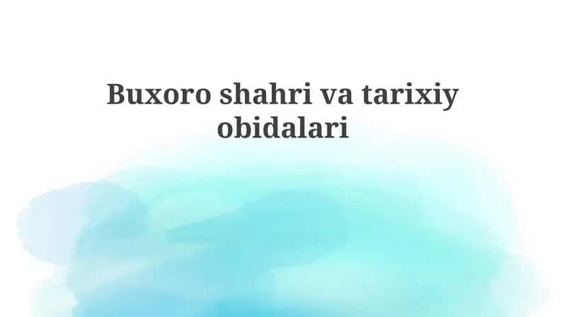 Buxoroshahrivatarixiyobidalari
