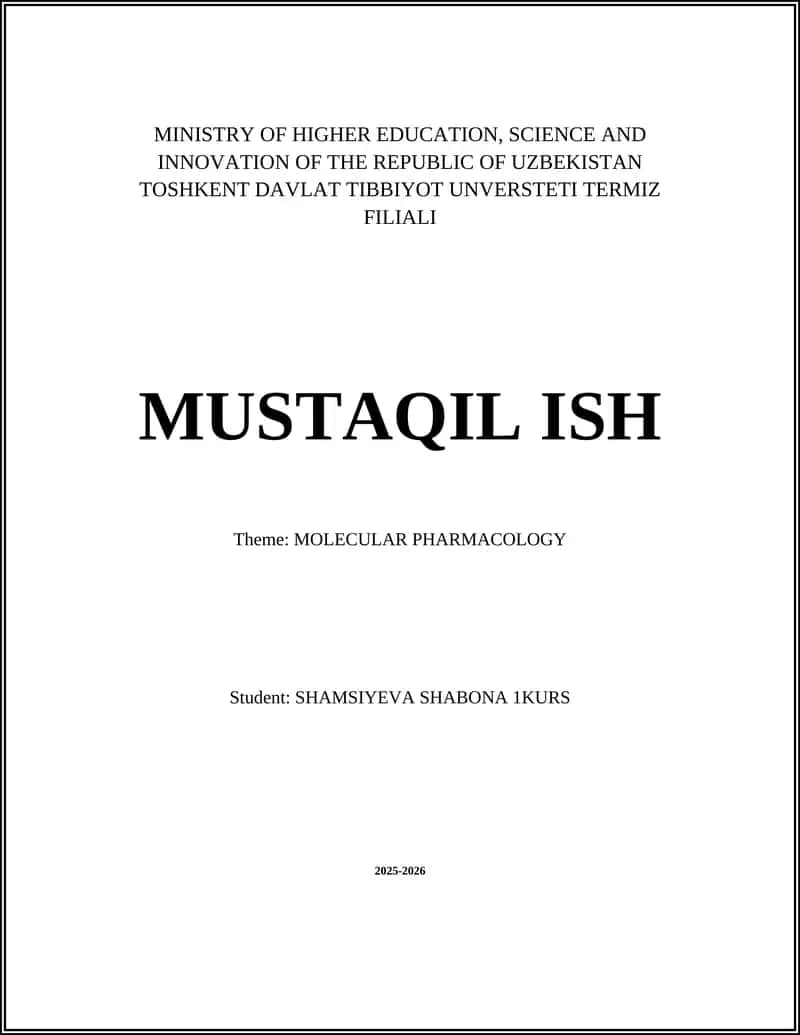 MOLECULAR PHARMACOLOGY