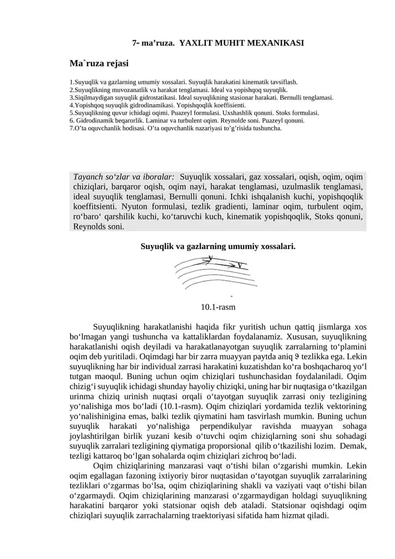 YAXLIT MUHIT MEXANIKA