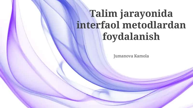 Samarali Interfaol Dars Rejalashtirish