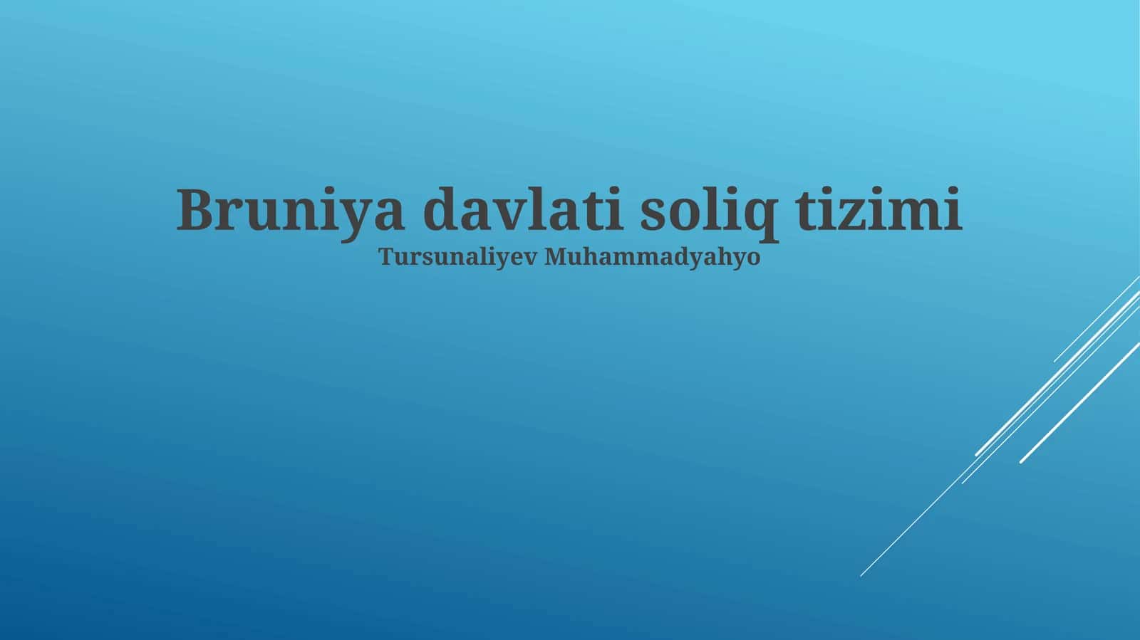 Bruniya davlati soliq tizimi